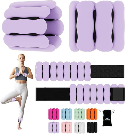 Wrist Ankle Weights for Women Men, Leg Arm Wrist Weights Bangles 1lb*2 2lb*2 Wearable Weights Pilates Weighted Bracelet for Strength Training Walking Swimming Yoga Physical Therapy