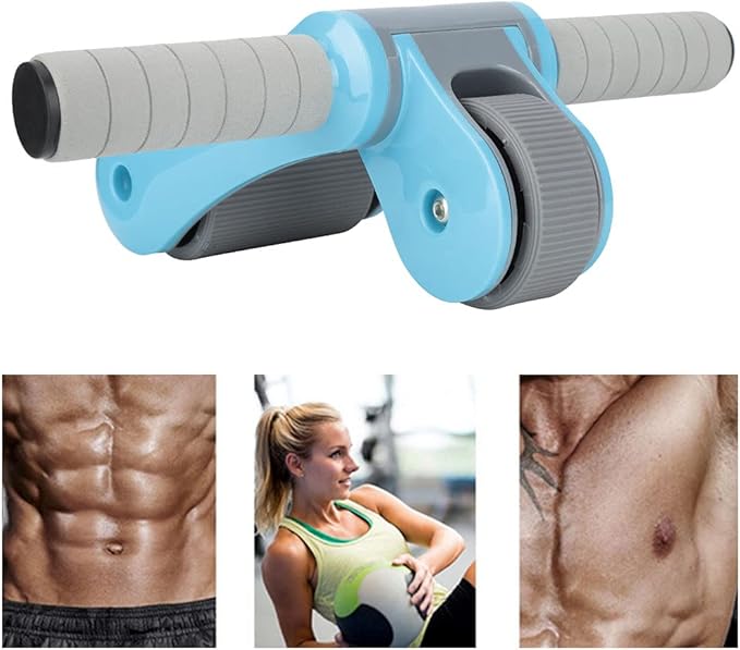2 Wheels Ab Roller Wheel, Abdominal Muscle Exerciser, Dual - Wheel Core Trainer with Knee Pad for Home Gym, Stable Aluminum Alloy Frame, Foldable Design for Full - Body