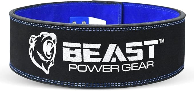 Beast Power Gear Weight Lifting Belt Lever Buckle 10MM 13MM Thick & 4 Inches Free Strap Weightlifting, Powerlifting, Deadlifts, Squats Men Women