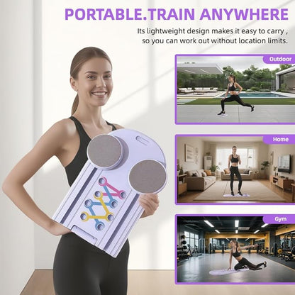 Pilates Board,Portable Home Gym for Women,Multifunctional Pilates Workout Equipment Include Ab Board, Ab Core Trainer,Resistance Bands,Abs Core Workout Equipment