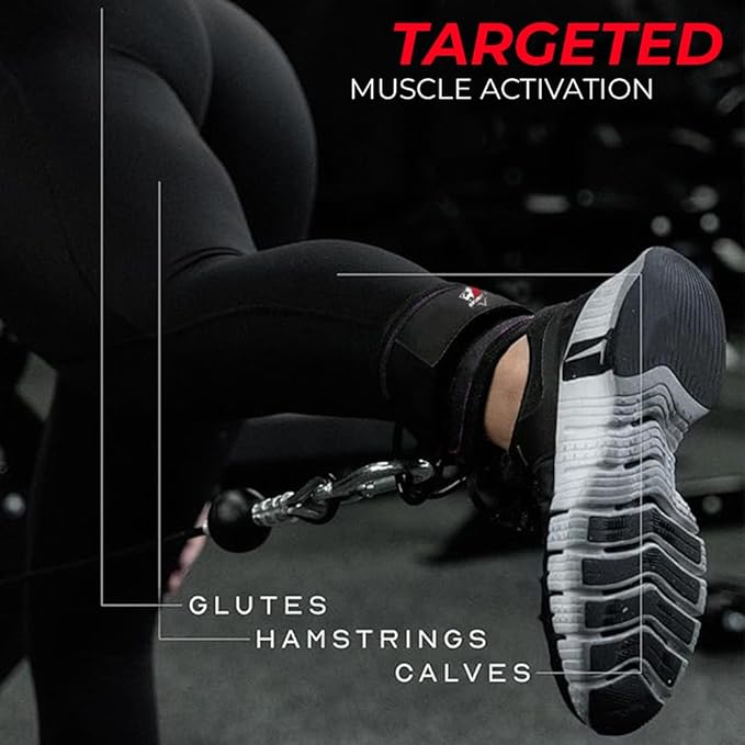 Ankle Straps for Cable Machines, Adjustable Comfort Ankle Cable Attachments for Women & Men, Glute Kickback Ankle Strap for Workout Gym Ankle Cuff Neoprene Padded Durable lifting Straps