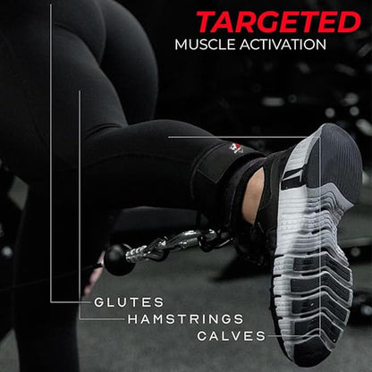 Ankle Straps for Cable Machines, Adjustable Comfort Ankle Cable Attachments for Women & Men, Glute Kickback Ankle Strap for Workout Gym Ankle Cuff Neoprene Padded Durable lifting Straps