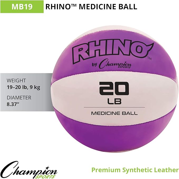 Champion Sports Leather Medicine Balls – Durable Weighted Balls for Strength, Core & Conditioning Training