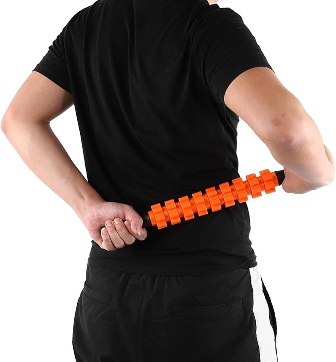 Muscle Roller Stick, High Strength Relaxation Roller Muscle Massage Sticks Fitness Sport Fascia Rods for Home Gym (Orange)