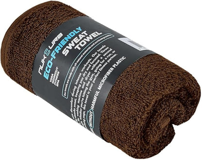 NUKURA 12” x 40” Gym Sweat Towel, 450 GSM, 100% Cotton, High Absorbency, Extra Soft & Quick Dry Workout, Yoga & Fitness Towel – Chocolate Brown