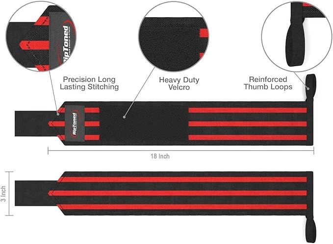 Rip Toned Wrist Wraps & Lifting Straps Combo – Dynamic Duo Push & Pull Support for Weightlifting – Wrist Support Wraps + Padded Grip Straps for Bench, Deadlifts, Rows & Pull-Ups (Men & Women)