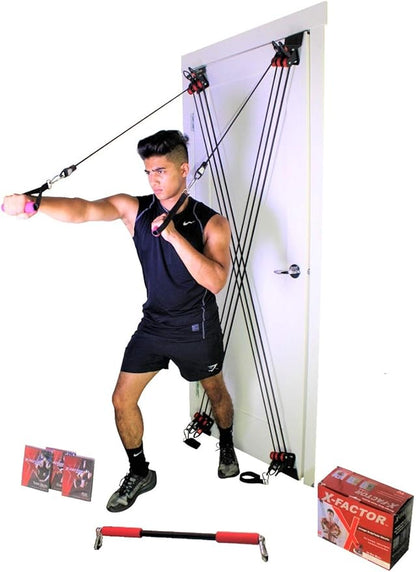 X-FACTOR BY WEIDER STRONGER BODY. FASTER RESULTS. THE TOTAL BODY TRAINING SYSTEM THAT ATTACEHES TO ANY DOOR.