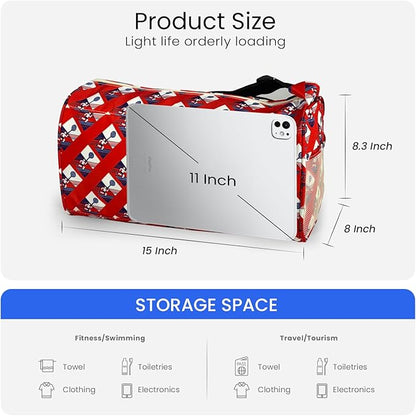 C&F BOGMOST Small Gym Bag for Women & Men,Small Lightweight Duffel Bag Carry On Bags Mini Duffel Travel Bag Waterproof Sports Bags for Workout/Sport/Trave,Sports Racket