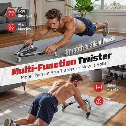 Saker Adjustable Hydraulic Twister Arm Trainer, 22-440Lbs Chest Expander，3-in-1 Home Gym Equipment for Arm, Chest & Core Strength Training for Men & Women