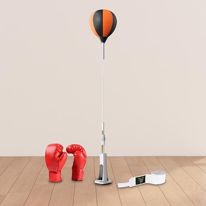 Boxing Reaction Ball Boxing Speed Bag Suction Cup Base Boxing Punching Bag with Stand for Home Gym, Fitness, Exercise, MMA, forAdults withGloves