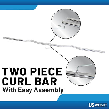 US Weight Weight Set for Home Gym - Barbell, Curl Bar or Multi-Use Options - Various Weight Options
