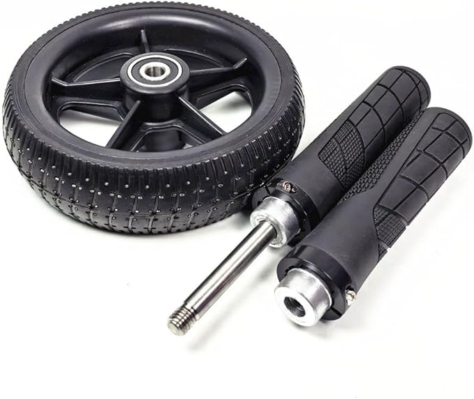 Home Fitness Abdominal Exerciser with Single Wheel, Durables 500 lb Load Capacity, Ergonomic 150 mm EVA Handle, Textured Non-Slip Tire for Stable Rolling on Multiple Surfaces(black+black)