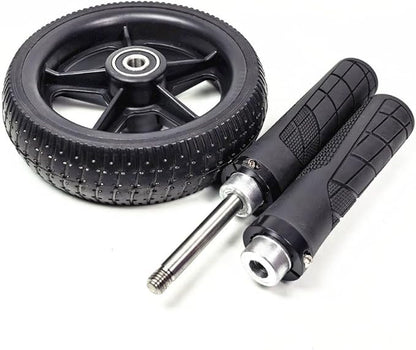 Home Fitness Abdominal Exerciser with Single Wheel, Durables 500 lb Load Capacity, Ergonomic 150 mm EVA Handle, Textured Non-Slip Tire for Stable Rolling on Multiple Surfaces(black+black)
