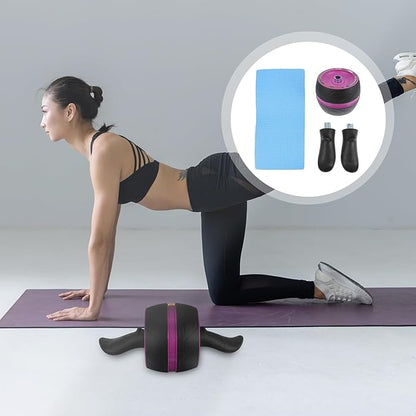 Veemoon Abdominal Trainer Wheel Roller for Exercise, Abs Fitness Equipment with Automatic Rebound, Home Gym Strength Training Machine for Men and Women Core Workout