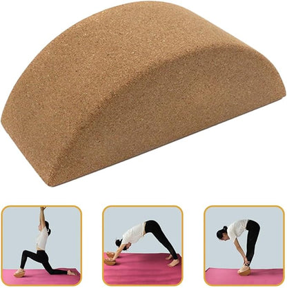 Alipis Yoga Balance Block Half Moon Cork Non-slip Balanced Training Tool for Core Muscle Exercise Yoga Equipment Pilates Fitness Supplies