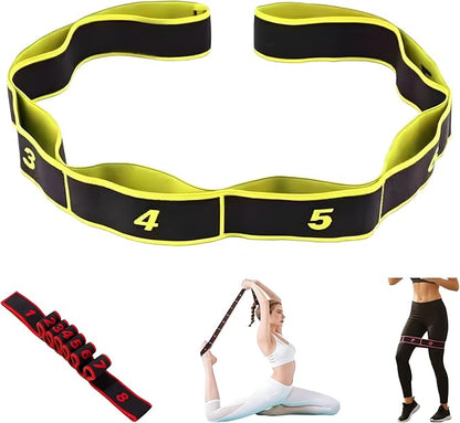 Fitness Resistance Band for Stretching and Yoga, Stretch Strap, Elastic Yoga Stretching Strap, Multi-Loop for Physical Therapy, Pilates, Yoga, Dance & Gymnastics Exercise