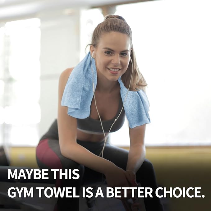 Microfiber Gym Towels - Quick Dry, Highly Absorbing, Silver ION Odor-Free Absorbent Fiber, for Men & Women - for Hot Yoga, Tennis, Running, Workout, Camping, Set of 6 Charcoal Gray (Lake Blue)