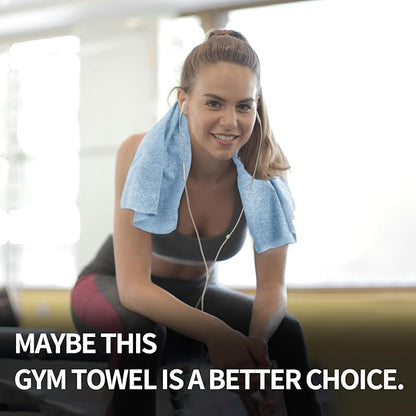 Microfiber Gym Towels - Quick Dry, Highly Absorbing, Silver ION Odor-Free Absorbent Fiber, for Men & Women - for Hot Yoga, Tennis, Running, Workout, Camping, Set of 6 Charcoal Gray (Lake Blue)