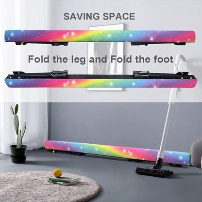 GLANT 8ft Ultrasimple Adjustable&Foldable Balance Beam,High-Low Floor Beam Suede Gymnastics Equipment,No Tool Require, Gymnastics Beam for Training&Professional HomeTraining