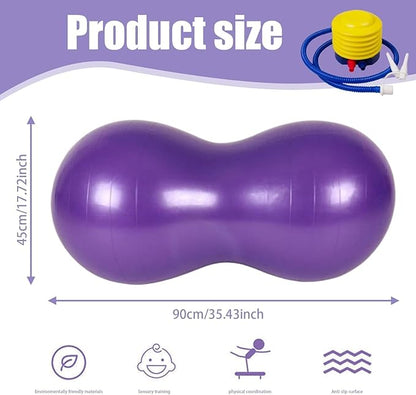 Exercise Stability Peanut Yoga Ball with Pump, Ball Plug, Used for Kids, Gym, Birthing for Pregnancy