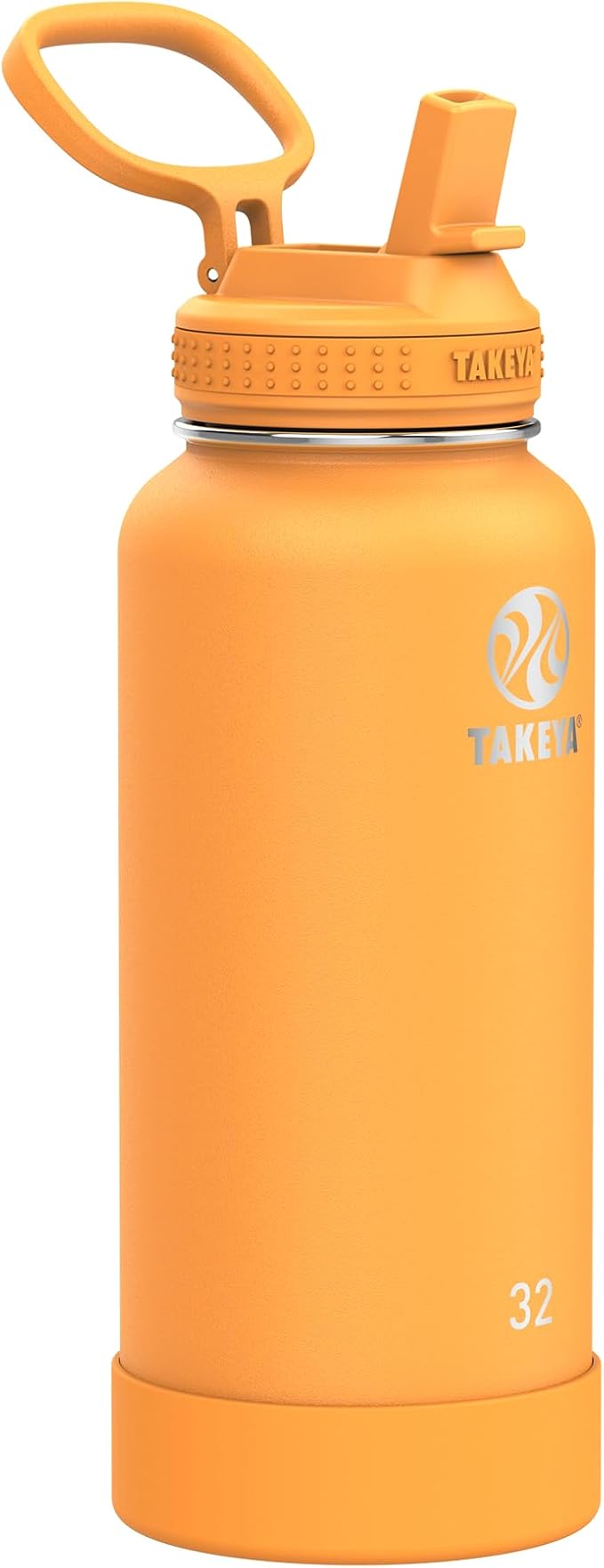 Takeya 32 oz Actives Stainless Steel Water Bottle with Straw Lid – Leakproof, Double-Wall Insulated, Keeps Drinks Cold 24 hrs/Hot 12 hrs, BPA-Free, Powder-Coated, Gym & Travel, Honeycomb