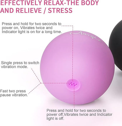 3'' Vibrating Massage Ball - Massage Roller Ball with 5 Speed Vibrations for Muscle and Fitness, Plantar Fasciitis Pain Relief, Myofascial Release and Trigger Point Treatment (Purple)