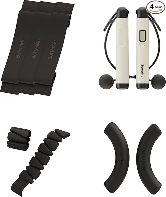 BetterMe Calisthenics Strength Kit - Home Gym Calisthenics Equipment Kit with Dumbbells Resistance Bands, Adjustable Weight Bands and Jump Rope - At Home Equipment for Full Body Training