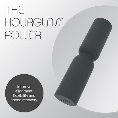 Bala Hourglass Foam Roller (Charcoal) - Soft Density Back Roller Foam for Physical Therapy, Deep Tissue Muscle Massage, Flexibility & Stretching - Workout Roller for Yoga, Neck, Back & Legs Exercise