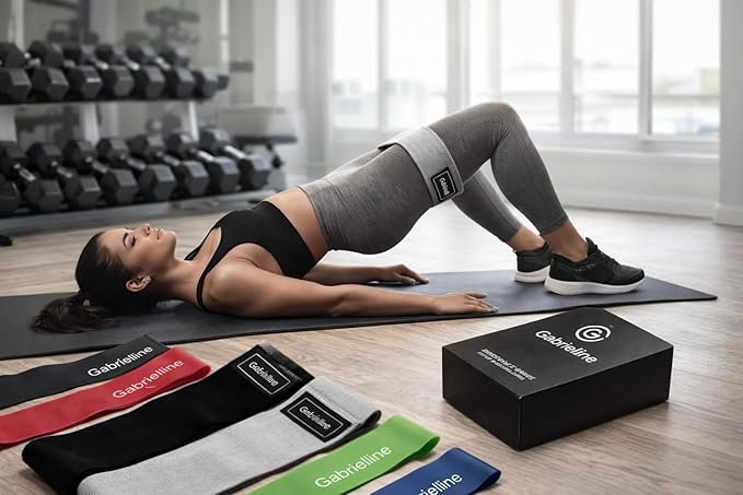 8-Piece Resistance Bands Set – 5 Latex Bands + 3 Fabric Booty Bands – Full Body Home Workout Kit for Women & Men