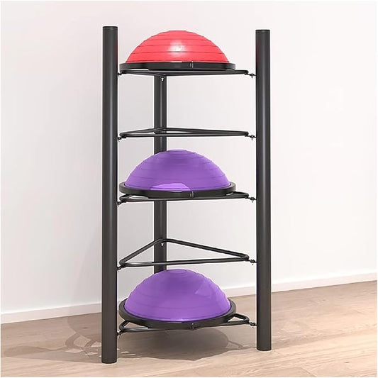 JYDQM Sports Ball Storage Rack Half Ball Balance Trainer Holder Freestanding Exercise Half Ball Stand Rack, Gym/Yoga Studio 5/6 Layer Stability Balls Organizer, Workout Equipment Shelf