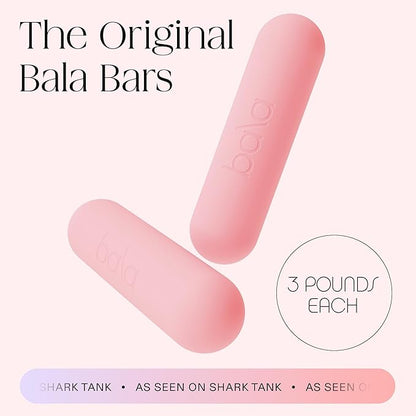 Bala Bars Dumbbell Set for Women & Men - Set of 2 Bars Designed for Walking, Strength Training, HIIT, Boxing & Aerobics - Hand Weights for Working Out at Home
