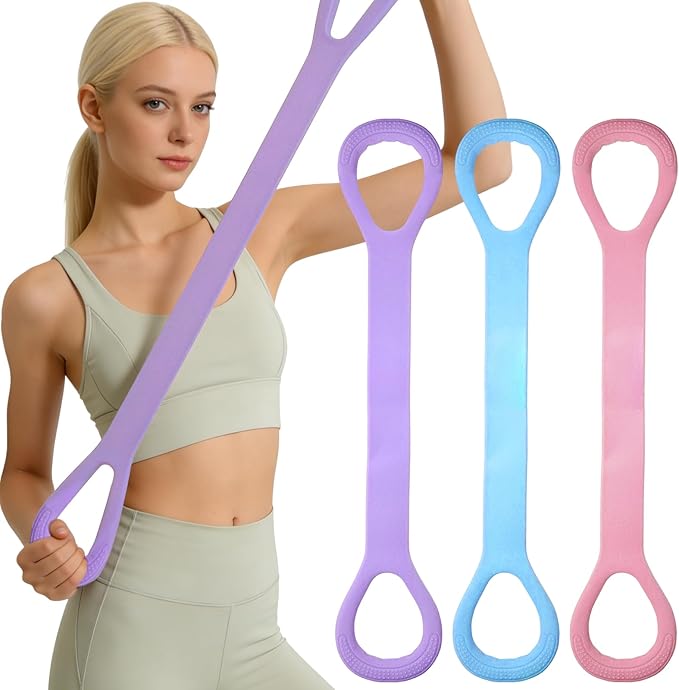 Figure 8 Exercise Bands,8 Shaped Resistance Band,Set of 3 Resistance Bands for Arms with Handles for Working Out,Arm,Back,Leg,Shoulder Training Elastic Ropes,Therapy, Pilates, Home Workout Equipment