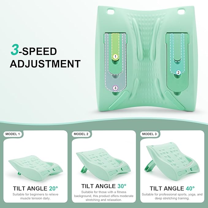 4-in-1 Slant Board & Back Stretcher – Adjustable Calf Stretch Board, Lumbar Pillow, and Foot Rest for Deep Muscle Relief, Post-Workout Recovery, and Injury Prevention