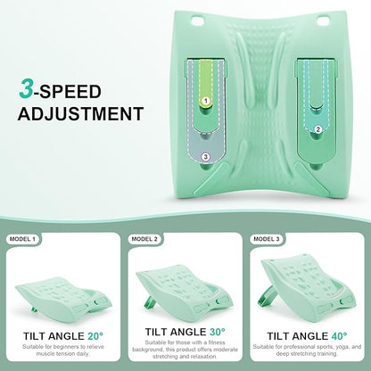 4-in-1 Slant Board & Back Stretcher – Adjustable Calf Stretch Board, Lumbar Pillow, and Foot Rest for Deep Muscle Relief, Post-Workout Recovery, and Injury Prevention