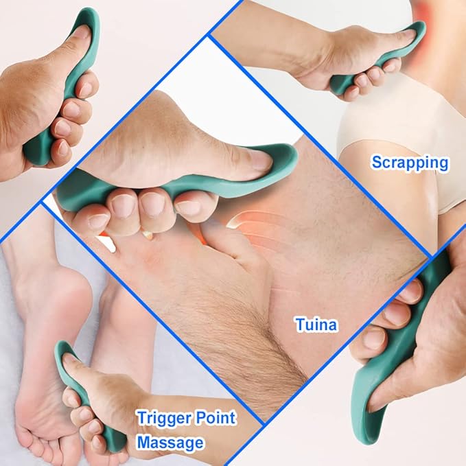 Abnaok Manual Trigger Point Massage Tool and Thumb Saver for Full Body Deep Tissue Massage, with 3-Legged Massage Knobs, Stress Relief