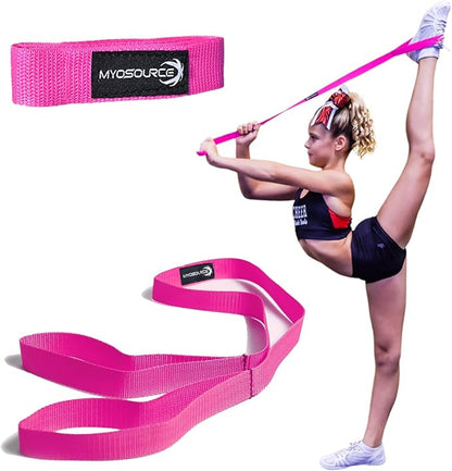 Myosource Kinetic Bands Cheerleading Flexibility Stunt Strap - Improve Stretching and Stunts for Cheer Dance Gymnastics & Physical Therapy – Stocking Stuffers Present for Kids Girls Adults - 12 Colors