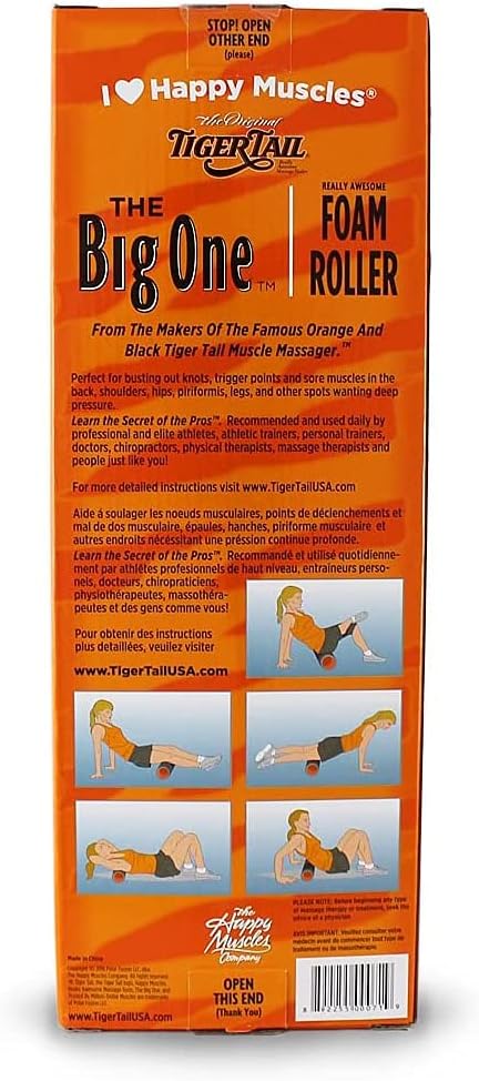 Tiger Tail The Big One Large Foam Roller - High Density Massager for Back, Legs, Glutes, HIPS, Shoulders, Muscles, Deep Tissue, and Myofascial Release