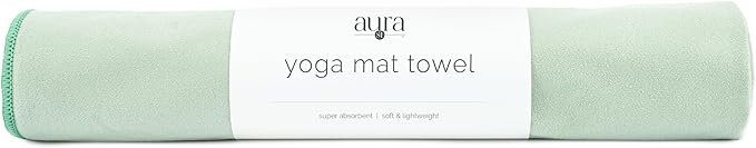 S&T INC. Microfiber Yoga Mat Towel, Quick Dry Towel, Soft and Absorbent for Gym, Pilates, and Hot Yoga Mat, 1 Pack, 26.5 inches x 72 inches, Sage Green
