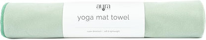 S&T INC. Microfiber Yoga Mat Towel, Quick Dry Towel, Soft and Absorbent for Gym, Pilates, and Hot Yoga Mat, 1 Pack, 26.5 inches x 72 inches, Sage Green
