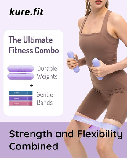 Hand Weight Bars for Women (2.2 LB) | Resistance Booty Bands | Pilates, Yoga, Dance, Aerobics, Running, Cardio, Gym, Strength Training | Non-Slip | Portable Dumbbells | Women & Men