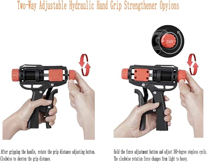 Grip Strength Trainer, Adjustable Hydraulic Hand Grip Strengthener for Strength Training, Wrist Strength with Adjustable (50-165lbs) for Man and Women Hand Grip Strength Trainer