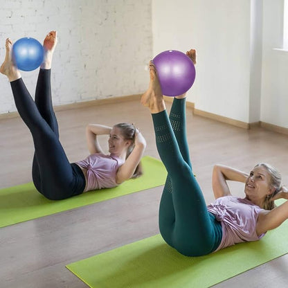 2pcs Mini Exercise Ball 9inch/23cm Small Yoga Ball Soft Pilate Ball Home Training Ball, Anti Burst and Slip, with Inflatable Straw for Therapy, Barre, Core Training