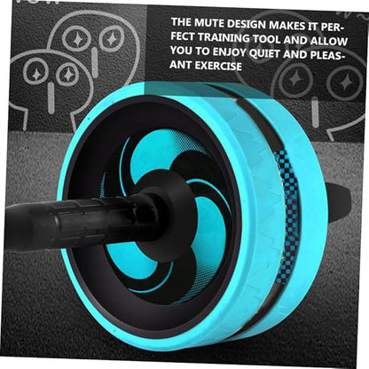 VOSAREA Ab Roller Wheel Fitness Exercise Wheel Set with Knee Pad and Jump Rope, Quiet Abdominal Roller for Core Strength Training, Blue and Black, Home Gym Calisthenics Equipment