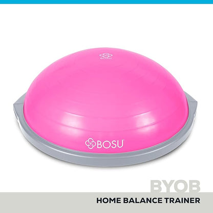 Bosu Balance Ball Exercise Trainer, Home Gym Equipment w/ Guided Workouts & Pump, 26", Blue - Inflatable Fitness Platform for Strength Training, Standing, Balancing, and Core Workout