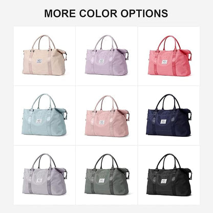Small Black Gym Bag for Women, Stylish Duffle Travel Bag for Plane, Lightweight Duffle Bag for Women & Men, Sport Gym Tote Bag with Wet Pocket for Yoga, Pilates, Swimming