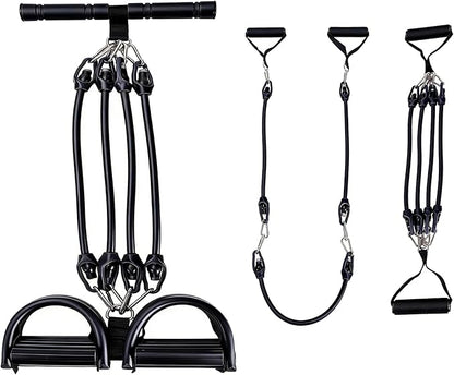 Upgrade 4-Tube Pedal Ankle Puller Resistance Bands, Pedal Puller Resistance Band with Handle for Home Gym,Yoga & Pilates,Ideal to Tone Arms,Abs,Waist Unisex Two