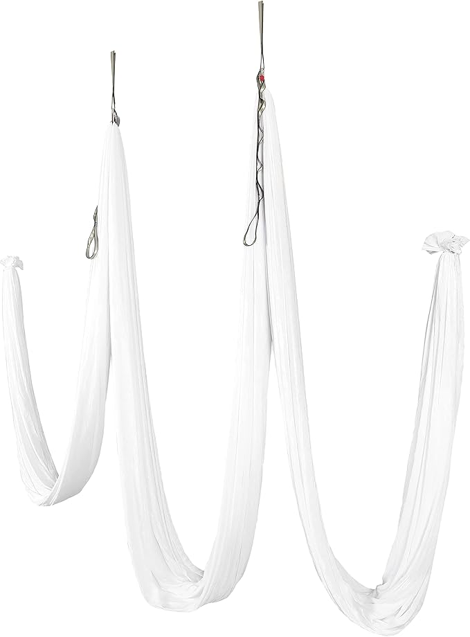 HECASA Aerial Silks Yoga Swing Set, Aerial Yoga Hammock w/Daisy Chain for Home, Inversion Exercises, Strength Training and Starter Kit