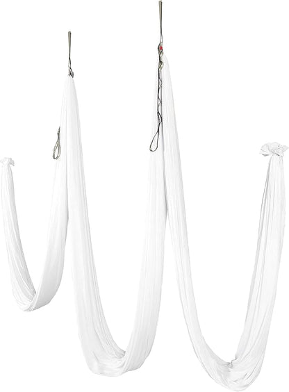 HECASA Aerial Silks Yoga Swing Set, Aerial Yoga Hammock w/Daisy Chain for Home, Inversion Exercises, Strength Training and Starter Kit