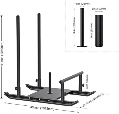 Kipika Weight Sled, Workout Sled, Fitness Strength Training Sled, Speed Training Sled for Athletic Exercise, Speed Improvement, Easily Through Obstacles, Suitable for 1" & 2" Weight Plate