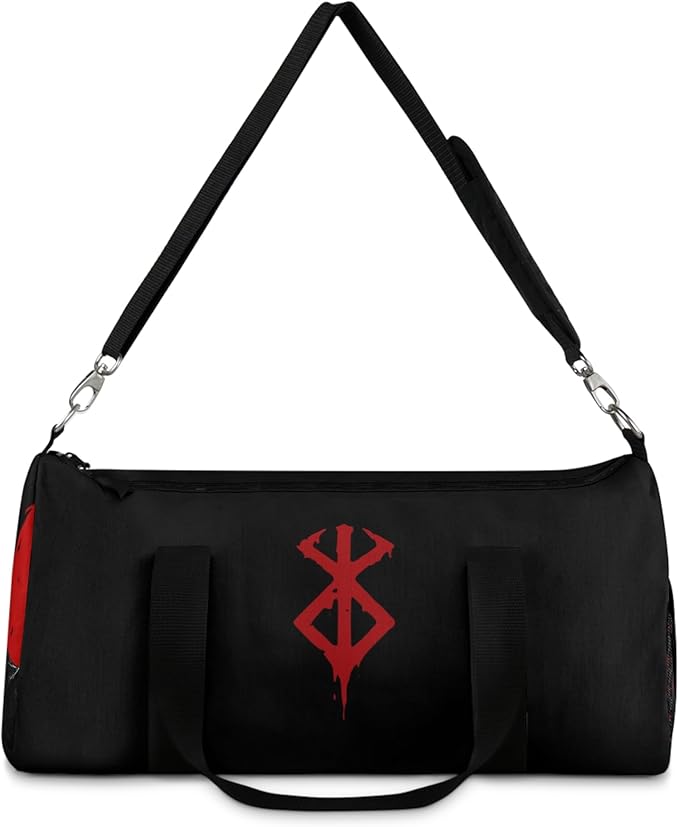 Anime Gym Bag for Women Men - Large Capacity Waterproof Workout Fitness Travel Sports Bags Fashion Street Camping ExpandaCLe Carry On Duffle Bag For Couple (Black Berserk) PTY